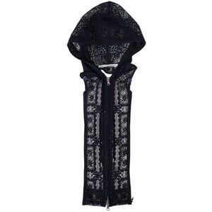 $250 Rare find Veronica Beard Black Marlo Lace Hoodie Dickey Jacket Insert